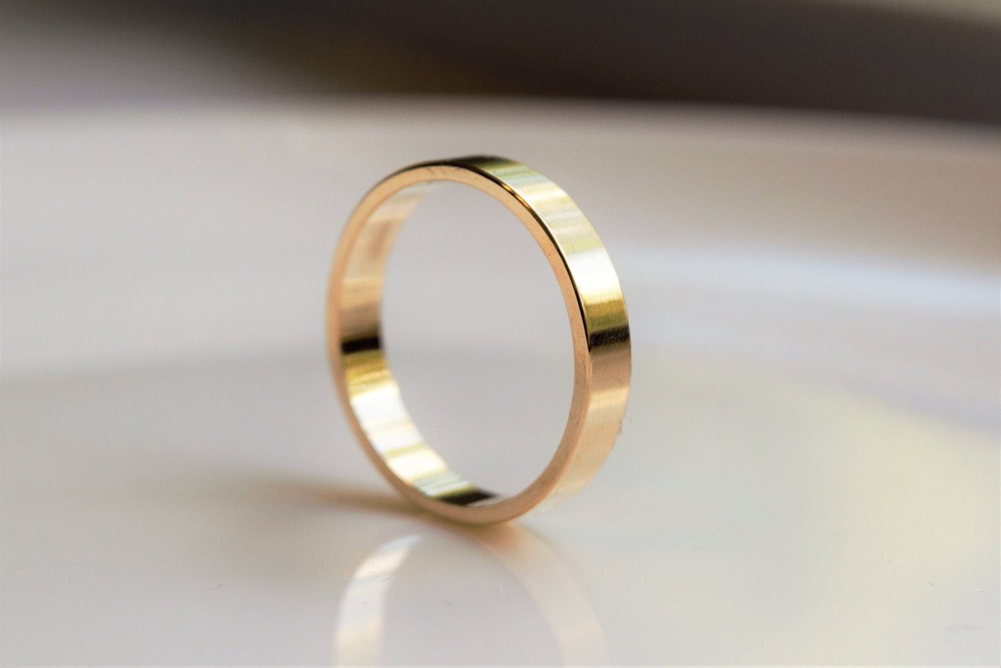 Gold Wedding Band, Classic Solid Gold Wedding Ring, 10kt Gold Rose, White or Yellow, 100% Recycled Gold Free Shipping