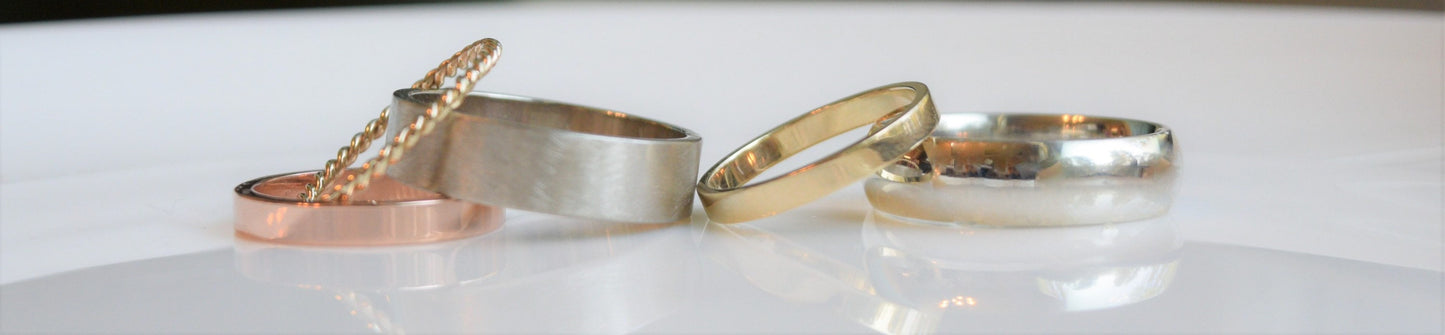 Gold Wedding Band, Classic Solid Gold Wedding Ring, 10kt Gold Rose, White or Yellow, 100% Recycled Gold Free Shipping