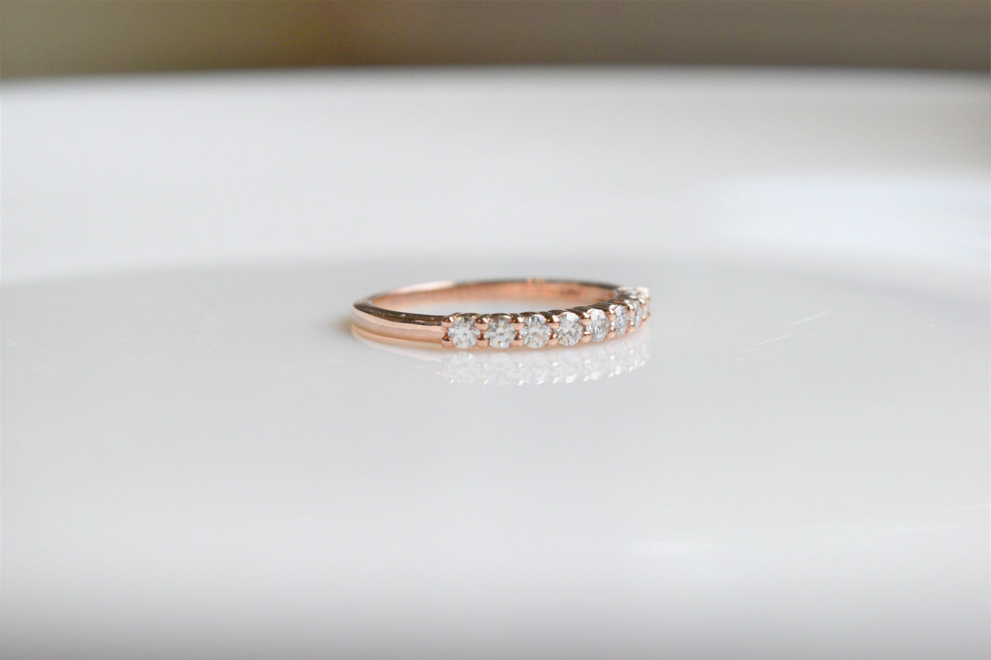 Diamond Wedding Band, Moissanite Wedding Band, White, Yellow or Rose Gold Ring, Wedding Ring