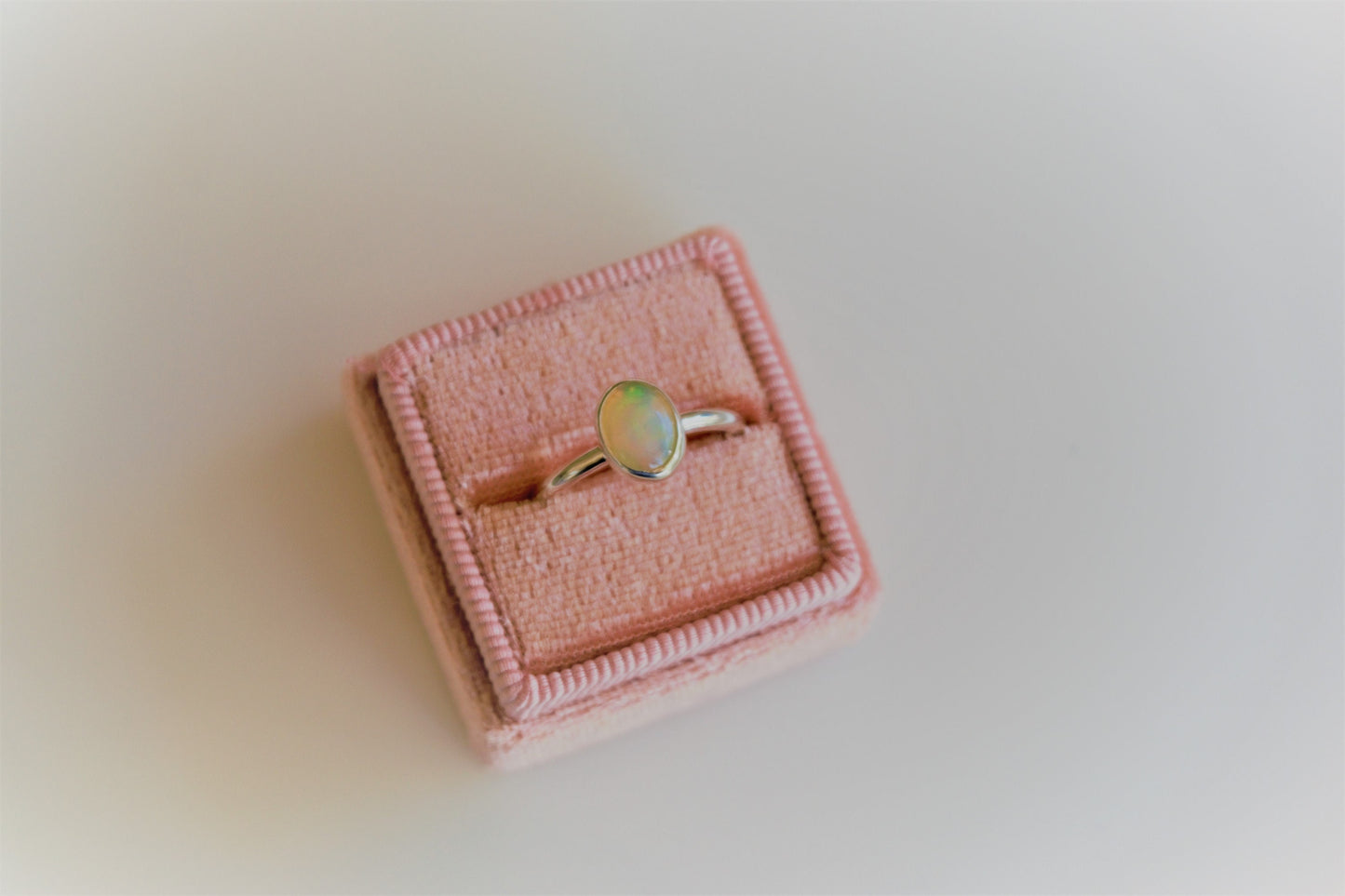 Real Opal Ring, Silver Opal Ring, Natural Opal Ring, Bezel Set, Simple Setting, Sterling Silver
