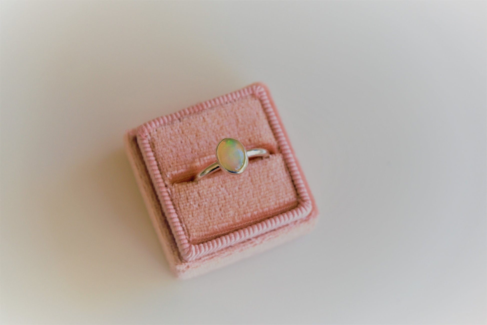 Real Opal Ring, Silver Opal Ring, Natural Opal Ring, Bezel Set, Simple Setting, Sterling Silver